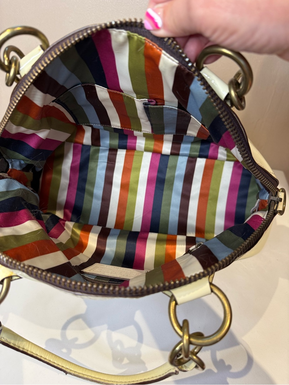 Coach Francine with Legacy Lining Brass Hardware Calf Leather 2008 12295 - Picture 8 of 11